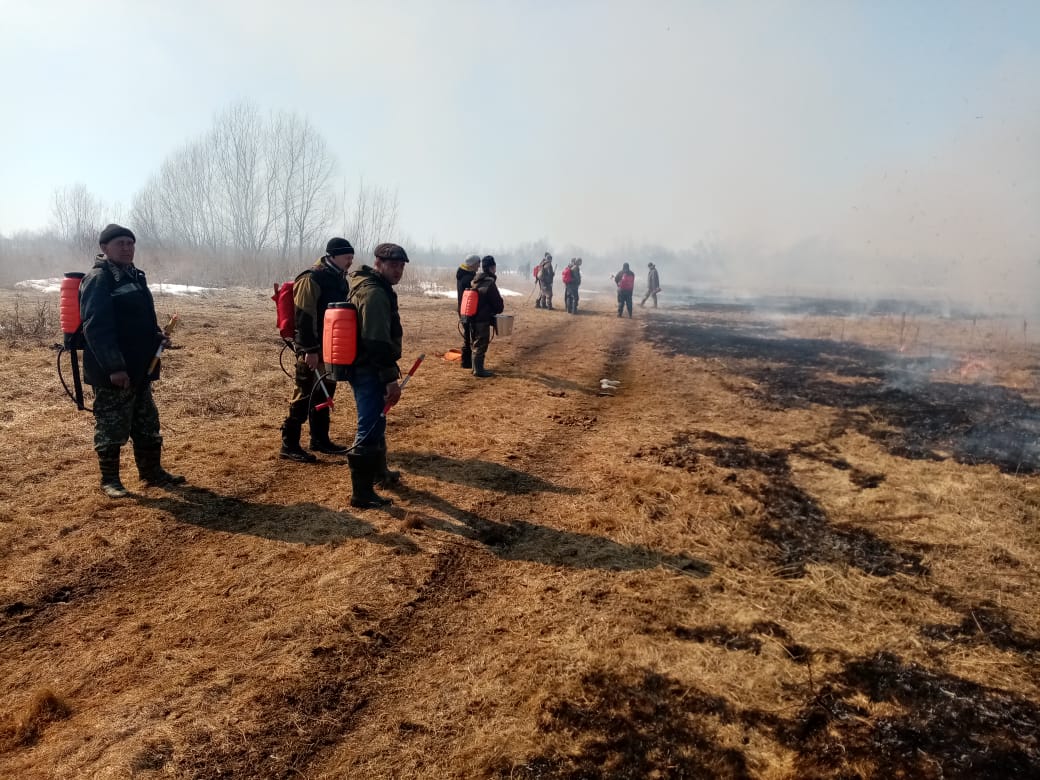 Контролируемый отжиг сухой травы произведён на минувшей неделе в границах населённых пунктов Парабельского сельского поселения.